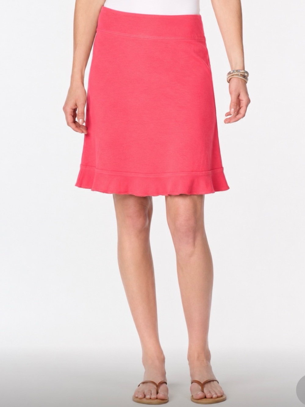 FRESH PRODUCE Marina Ruffle Skirt 100% cotton Garment dyed pink Sz m